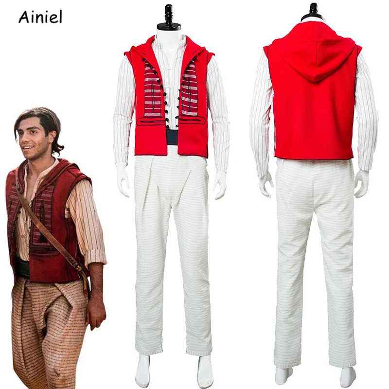 Мужской костюм Аладдина из фильма волшебная лампа красный принца для косплея