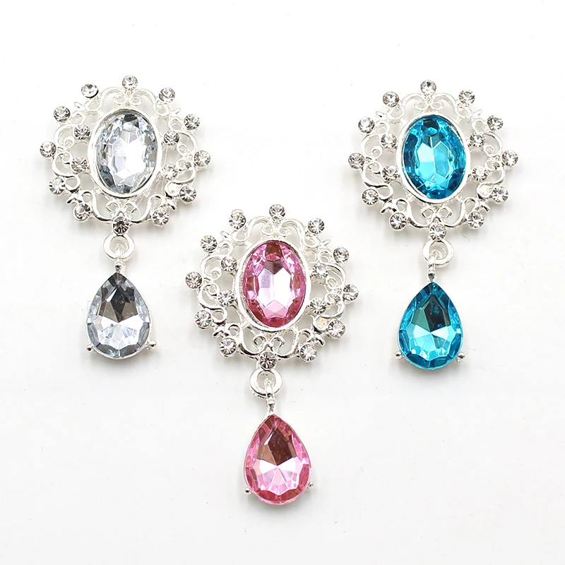 Новинка 10 шт. 27*48 мм овальные блестящие стразы из сплава акриловая подвеска