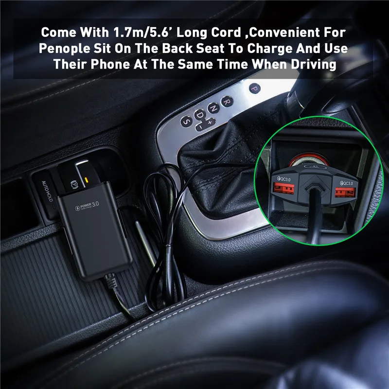 Автомобильное зарядное устройство USLION с 4 USB портами QC 3 0 быстрая зарядка телефона