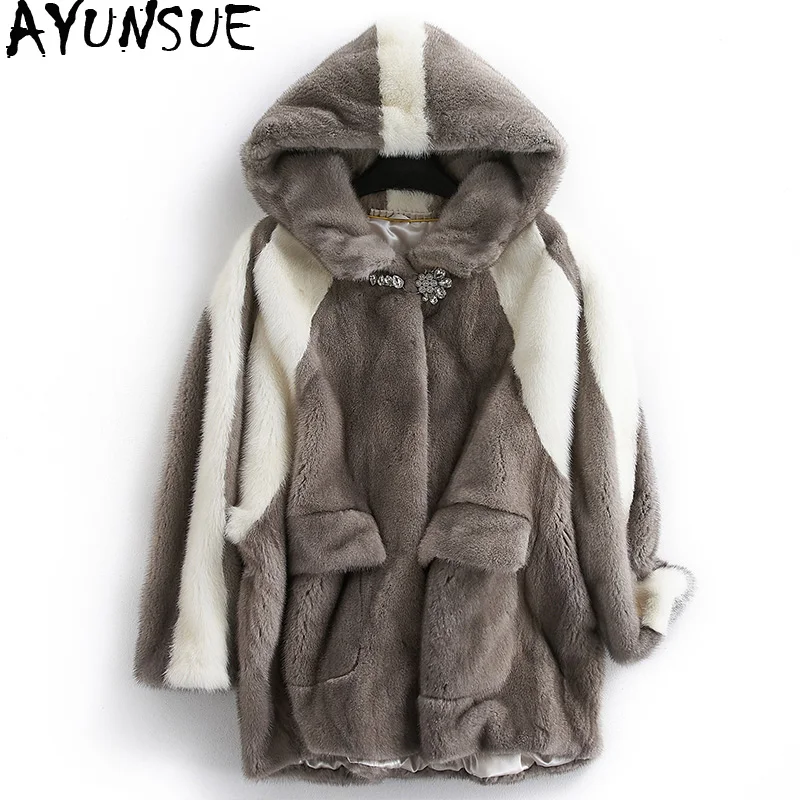 

Real Mink Fur Coat female 2020 Winter Jacket Women Luxury Natural Fur Jackets for Women Warm Overcoat Casaco Feminino KD1803-1
