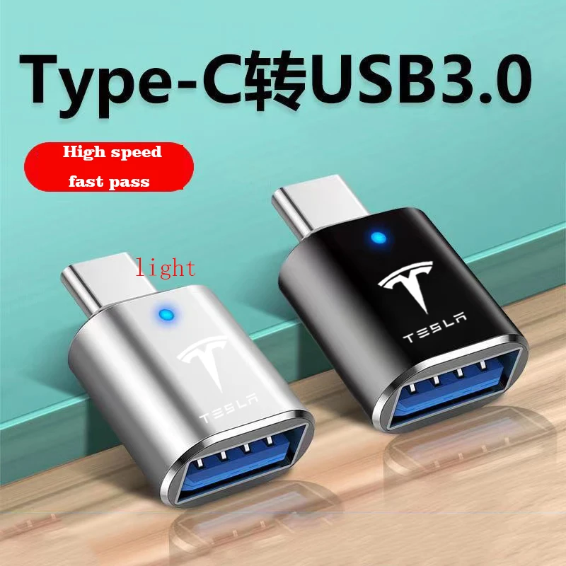 

Автомобильное зарядное устройство светильник кой типа C для адаптера, USB-зарядка для Tesla Model 3, модель X, модель Y Cybertruck, автомобильные аксессуа...
