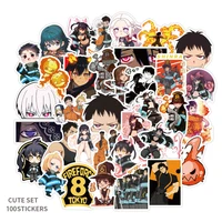 100pcs anime fire force waterproof stickers for scrapbook graffiti decals skateboard snowboard laptop luggage bicycle kids toys