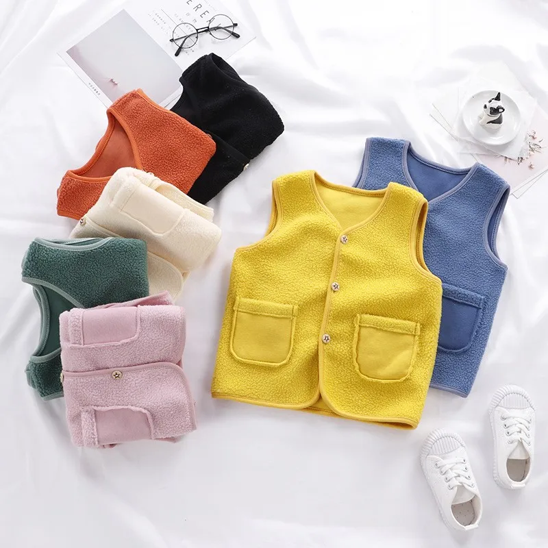 Baby Girl Winter Clothes Boys Fleece Vest Fur Jacket For Children 0-4 Years Toddler Tops Infant Warm Clothing Cheap Stuff |