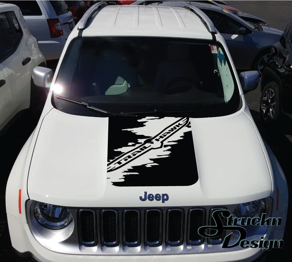 Для Jeep ренегатский Чероки Trail Hawk TrailHawk брызговик Графический виниловая наклейка капот