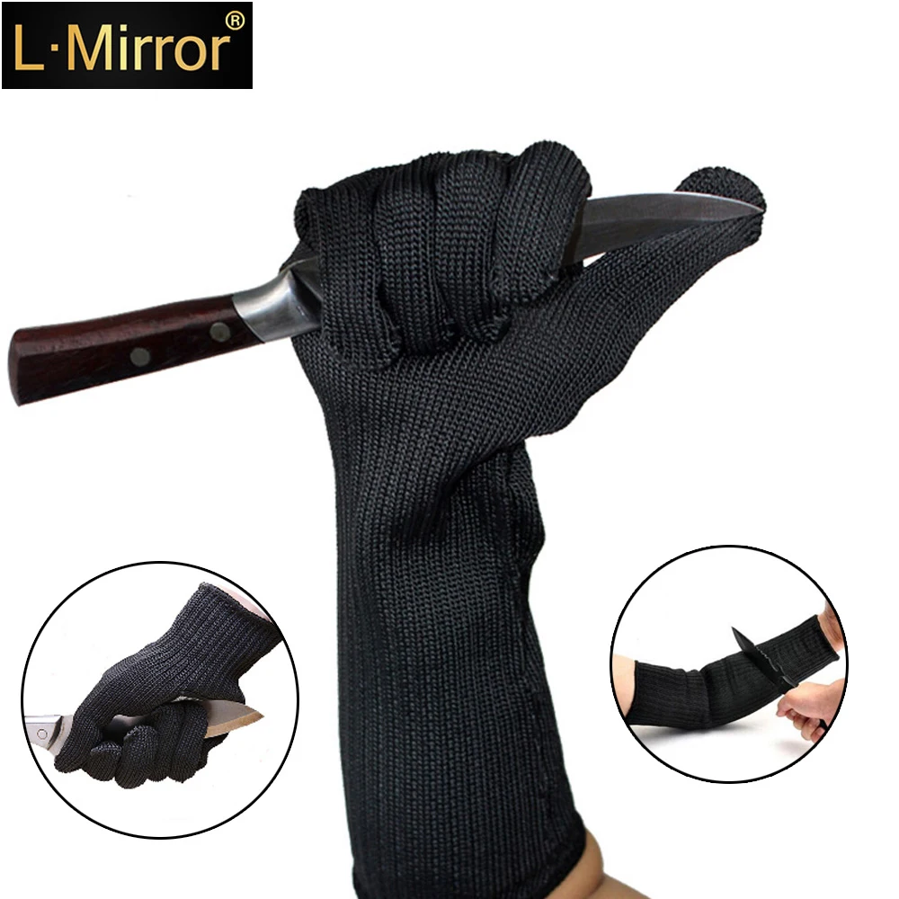 

L.Mirror 1Pair 2 IN 1Cut Resistant Knit Sleeves Protection Level 5 Cut Resistant Gloves Helps Prevent Scrapes Scratches Skin