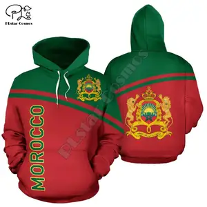 Толстовка с капюшоном для мужчин и женщин, кофта с длинным рукавом и 3D-принтом флага Марокко, пуловер в стиле унисекс, спортивный костюм с капюшоном, верхняя одежда на осень