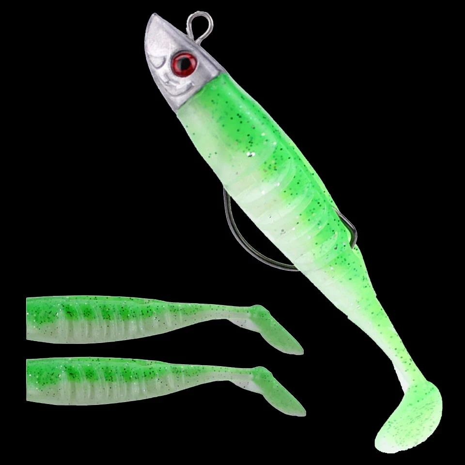 

Jigging Soft Bait Fishing Lures 9cm/15g 11cm/25g DIY Lead Head Jig Fish T Tail Sea Bass Lure Fishing Tackle