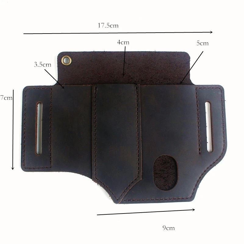 EDC Outdoor Leather Tool Knife Sheath Pockets Multitools Holder Essentials Organizer Belt Pouch Pocket Hunt Tactical Flashlight