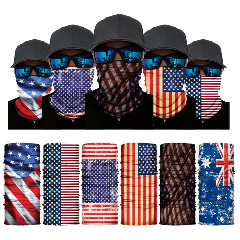 

3D National Flag Magic Scarf Men Cycling Seamless Balaclava Head Scarves Outdoor Sports Headband Neck Warmer Bandanas Face Mesh