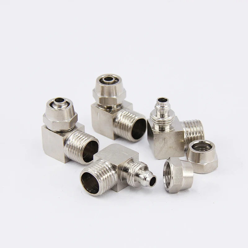 1pcPL4 6 8 10 12mm Pipe Tube to M5 M6 1/8 1/4 3/8 1/2 trachea Brass Pneumatic Air Quick Twisting Joint PL Right Angle Elbow |