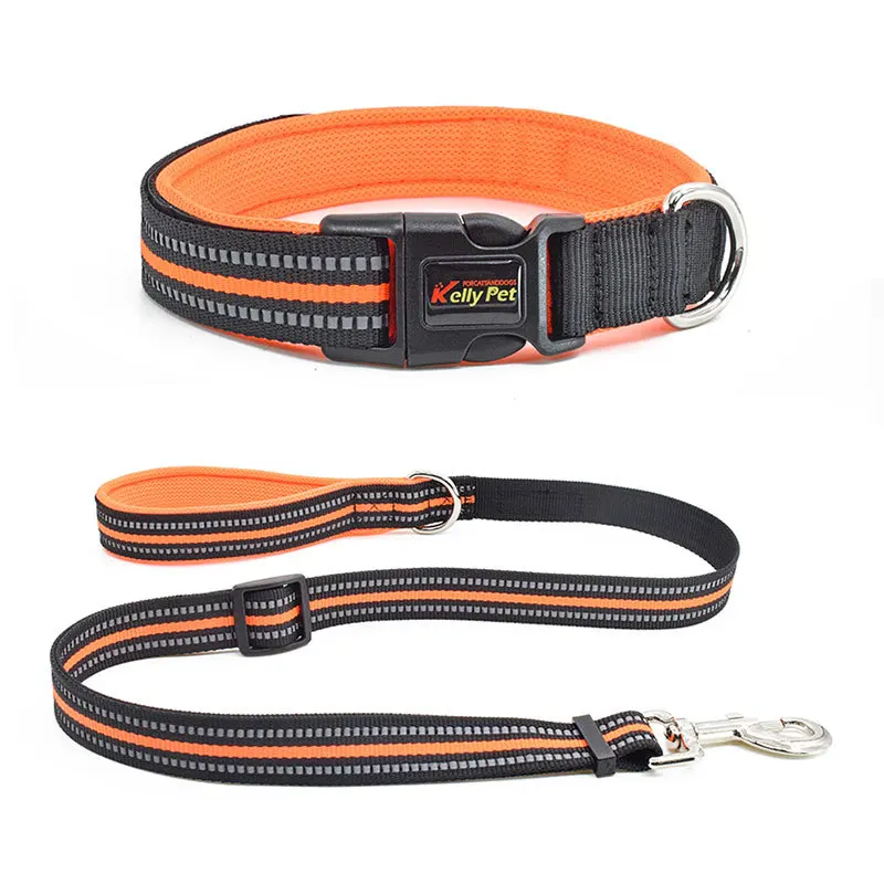 

4 Colors Fashion Reflective Strip Collars Adjustable Breathable Buckles Pet Collar For Small Medium /Large Dogs Durable Supplies