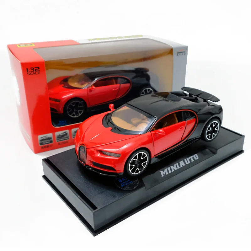 1:32 игрушечная машинка Bugatti Chiron металлическая игрушка литая машинка литые машинки и игрушечные машинки модель машинки Миниатюрная модель машинки детские игрушки для мальчиков - Цвет: Red