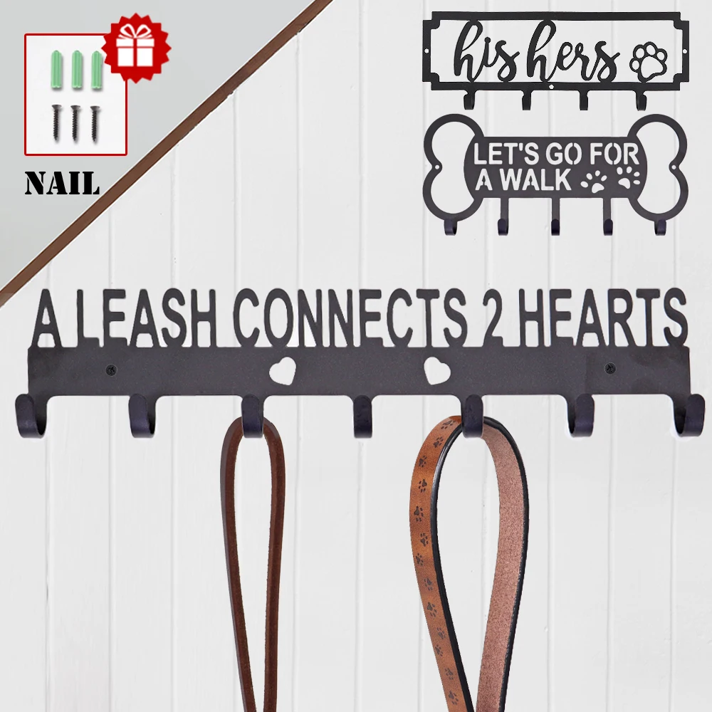 

Metal Pet Dog Leash Hanger With Hooks Key Hanger Dog Leash Organizer Holder Key Rack Holder Decor For the Wall Pet Accessories