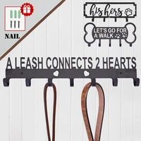 metal pet dog leash hanger with hooks key hanger dog leash organizer holder key rack holder decor for the wall pet accessories