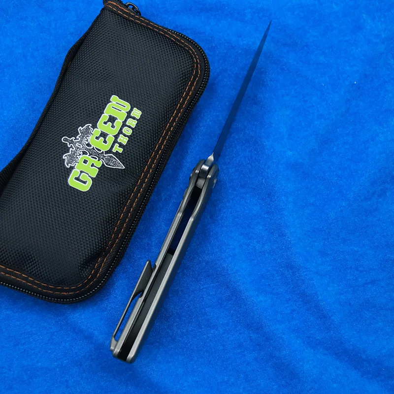 Нож с быстрооткрытым лезвием Green thorn overkill fin лезвие D2 ручка из титанового сплава