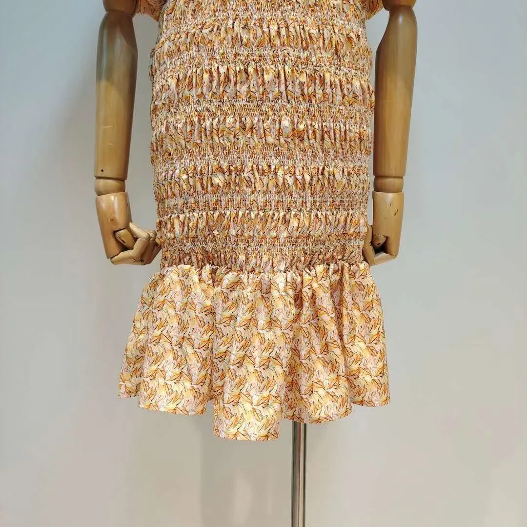 

Summer dress pure cotton 3D printing elastic waist tight-fitting backless dress 2021New summer ladies fashion office tutu skirt