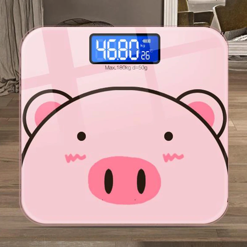 

Cute Cartoon Body Electronic Scale Home Health Body Scale Precision Electronic Weight Scale LCD Display Max Weighing 180kg