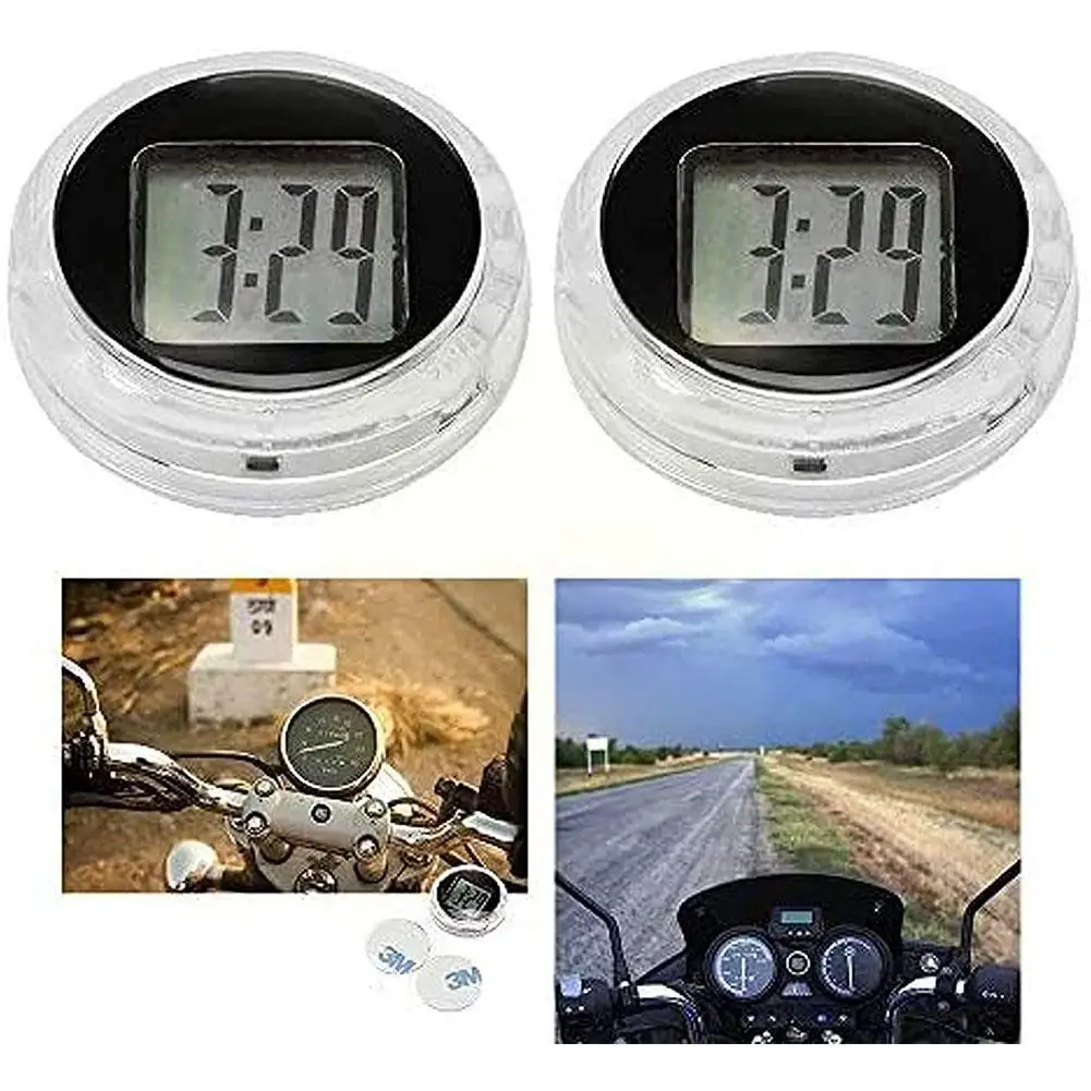 

Универсальные водонепроницаемые цифровые мини-часы на клейкой основе для мотоцикла и велосипеда, интерьер офиса, дисплей, Аксессуары для а...