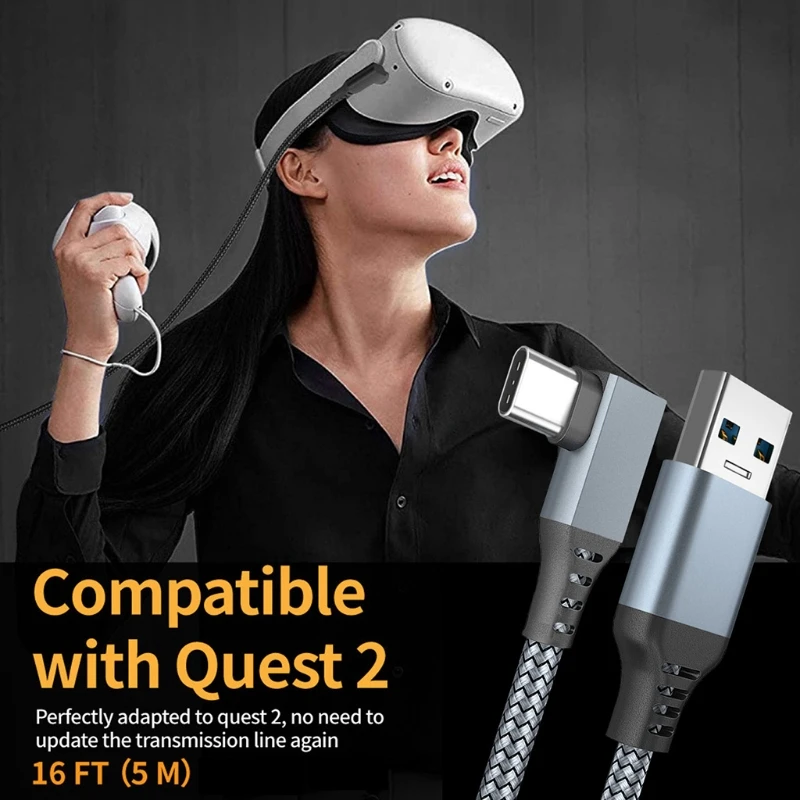 Кабель виртуальной реальности C9GD 5 м/16 футов кабель USB C Quest 2 высокоскоростной для