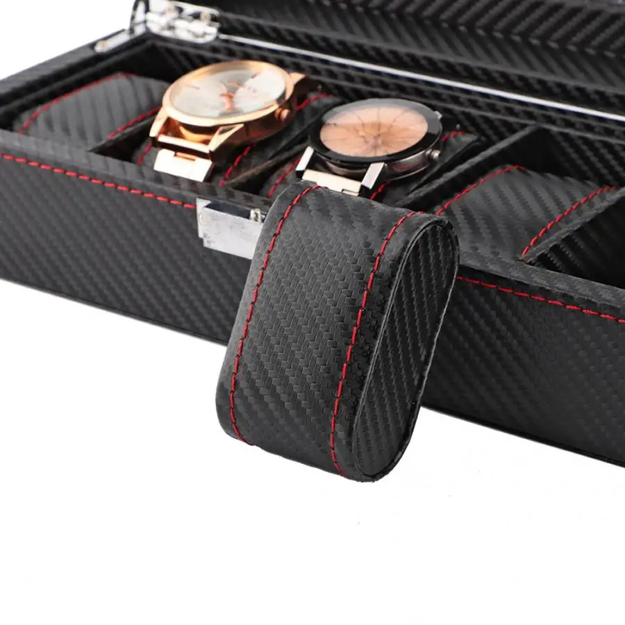 Держатель для часов 5 слотов коробка Дорожный Чехол из углеродного волокна