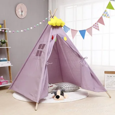 1,6 м детская палатка Tipi большой Unbleached холст оригинальная детская палатка дом складной Крытый детский игровой дом Индия треугольные палатки - Цвет: WJ0050L