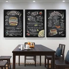Нежные кухонные вывески Холст Картина Ресторан настенное искусство в кафе постер Ретро гамбургер пицца печать фотографии Бар Кухня Декор