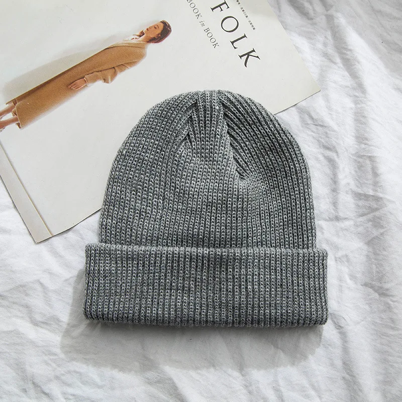 Шерстяная Мужская и женская модная шапка с окружностью головы 58 см вязаная