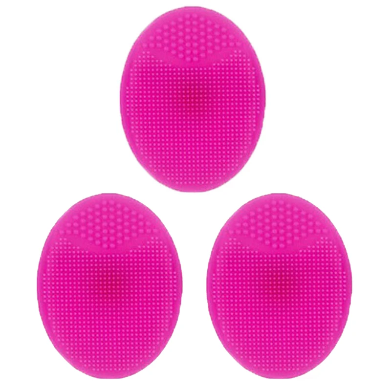 Rose red 3pcs 3 шт. силиконовый для мойки Pad отшелушивающий для лица Blackhead, массажер для лица, уход за кожей лица, щетка для чистки Красота инструмент - Цвет: Rose red 3pcs