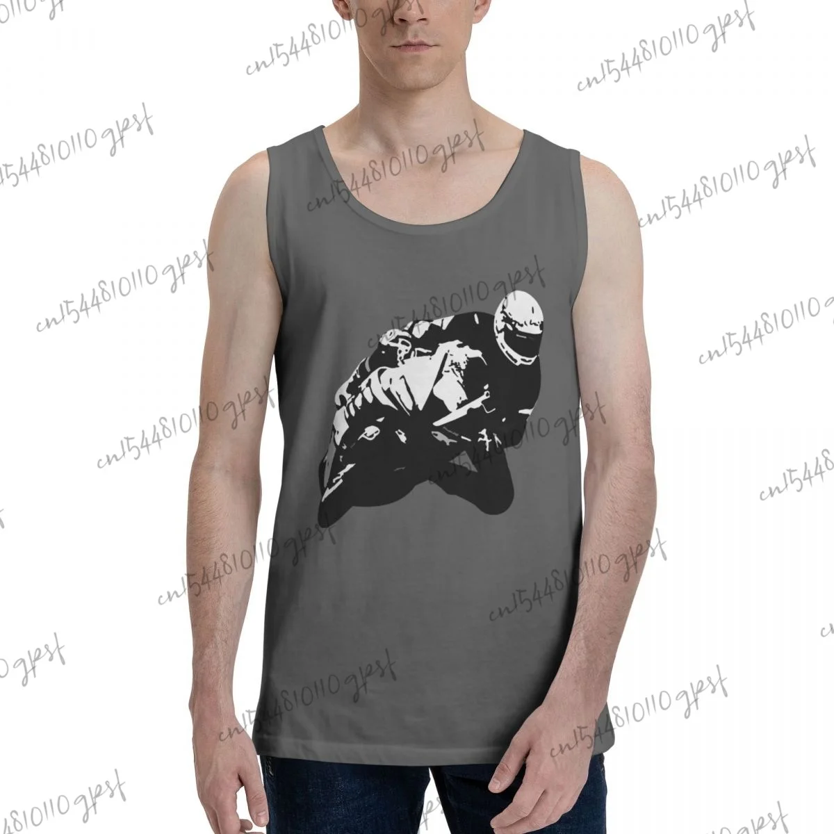 

100% cotton ropa Riding A Motorcycle Men's Tank Top Shirt Deep Heather clothing