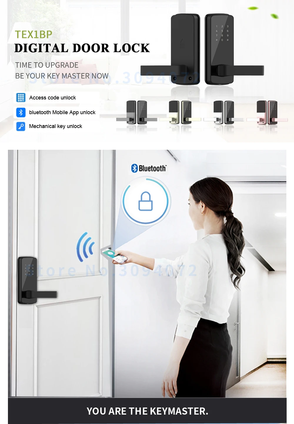Электронный дверной замок без ключа Умный Замок приложение карта RIFD Bluetooth цифровой дверной замок для дома и квартиры безопасности