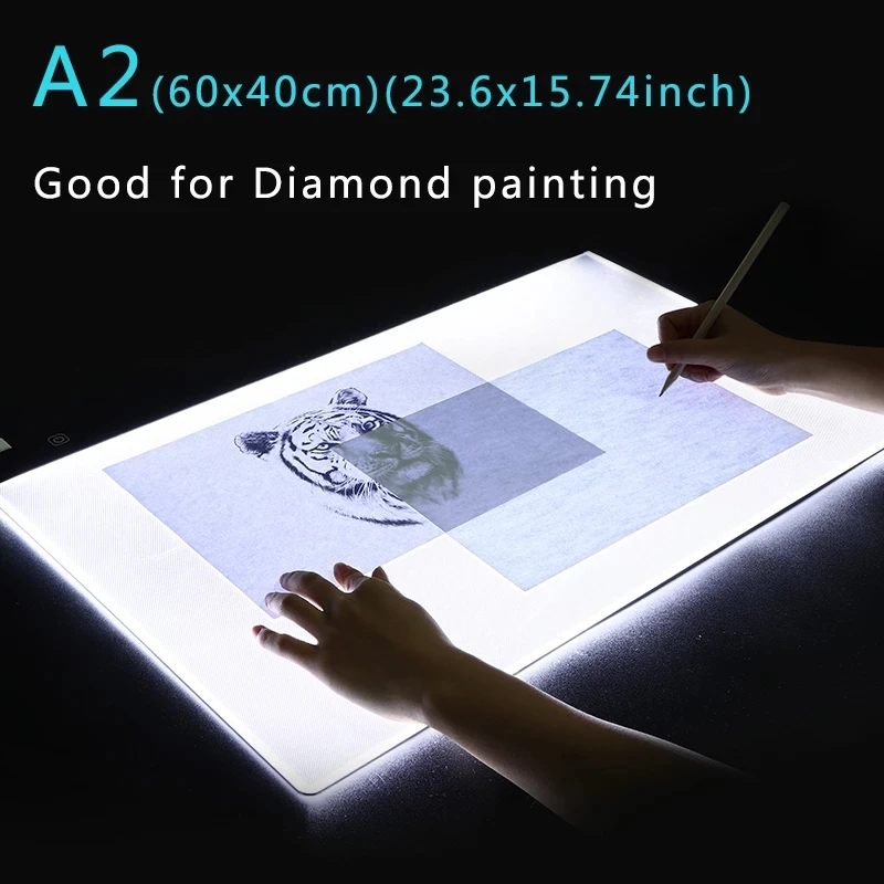A2 A4 size rectangle Drawing illuminate light Board,smart touch screen switch 3 level dimmable art LED tracing light tablet