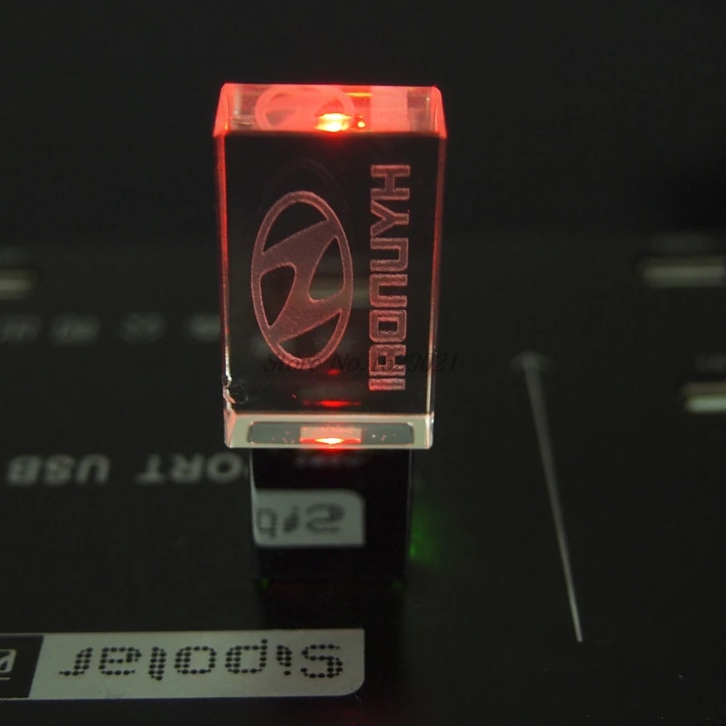 128 ГБ кристально прозрачный СВЕТОДИОДНЫЙ флеш накопитель для Hyundai автомобильный