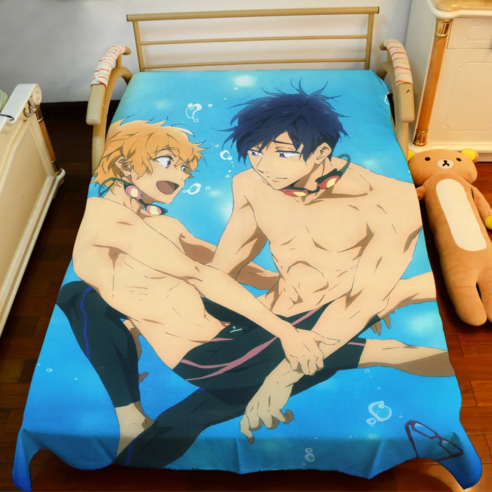 Новое Аниме бесплатно! -Простыня для плавания Iwatobi покрывало пододеяльник манга |