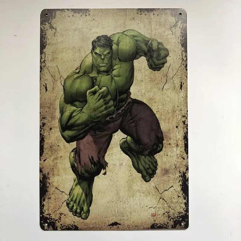 

SuperHero Plaque Metal Vintage Tin Sign Pin Up Shabby Chic Decor Metal Signs Vintage Bar Decoration Metal Poster Pub Metal Plate