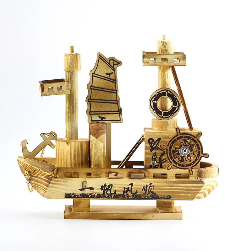 

Wooden music sailboat simulation children toys nautical model wood ship sailing Creative home decorations small household decor