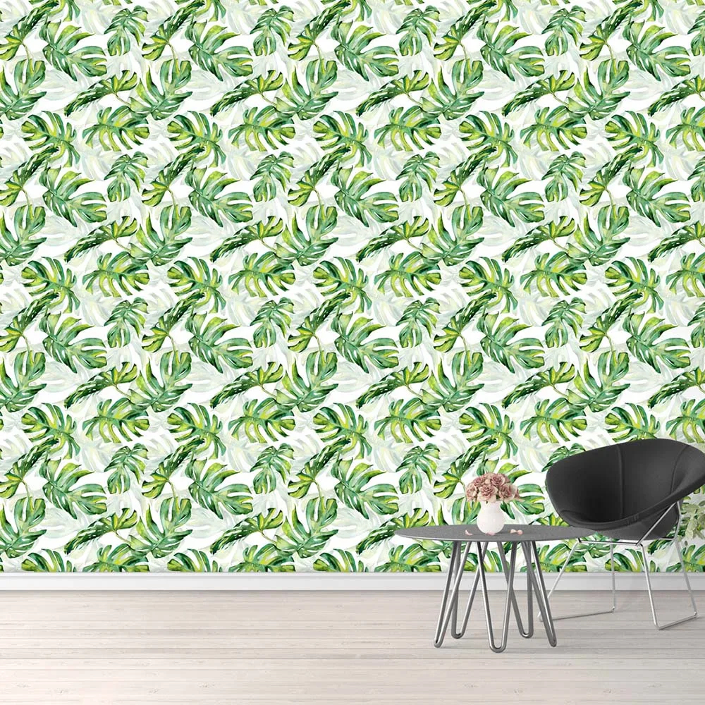 

Green Leaves Wall Stickers Plants Self Adhesive Single-piece Modern Art Vinyl Decals Living Room Bedroom Decoration DIY