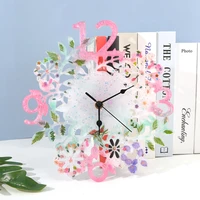 2021 new style flower shape watch resina epoxi moule digital clocks stampo silicone mold hanging home jewelry making crafts