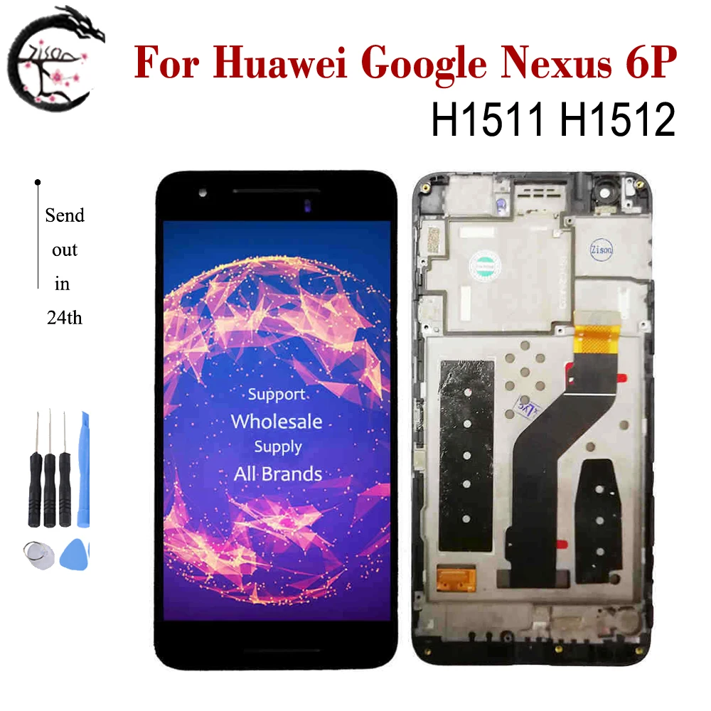 5 7 &quotЖК дисплей с рамкой для Huawei Google Nexus 6P H1511 H1512 сенсорный сенсор дигитайзер