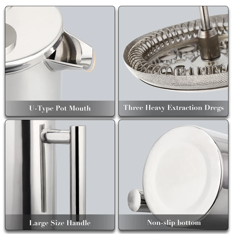 Кофеварка из нержавеющей стали с двойными стенками и большой емкостью | Дом сад