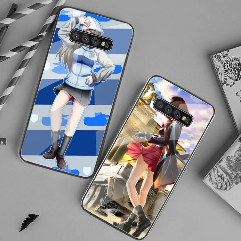 Чехол для телефона из закаленного стекла с аниме Girls Und PANZER Samsung S20 Plus S7 S8 S9 S10 Note 8 9 10