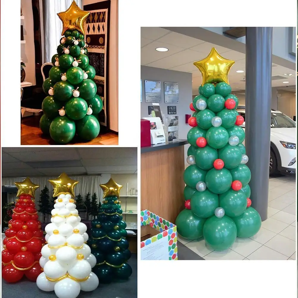

Christmas Party Balloons Tree Latex Green Balloon Garland Pillar Christmas Decoration For Home Xmas Navidad New Year Decor