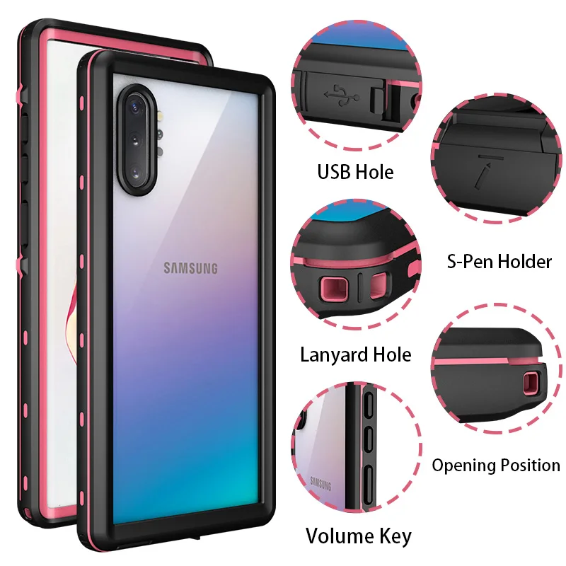

MOMOTS Waterproof Case for Samsung Note 10 Plus Note 9 360 Shockproof Case for Samsung Note 20 Ultra Full Cover Underwater Case