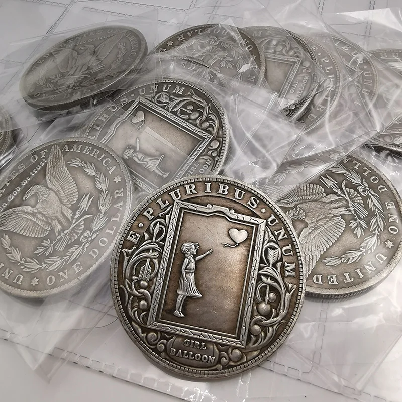Хобо монета любовь девушка воздушный шар Морган памятная семейная коллекция