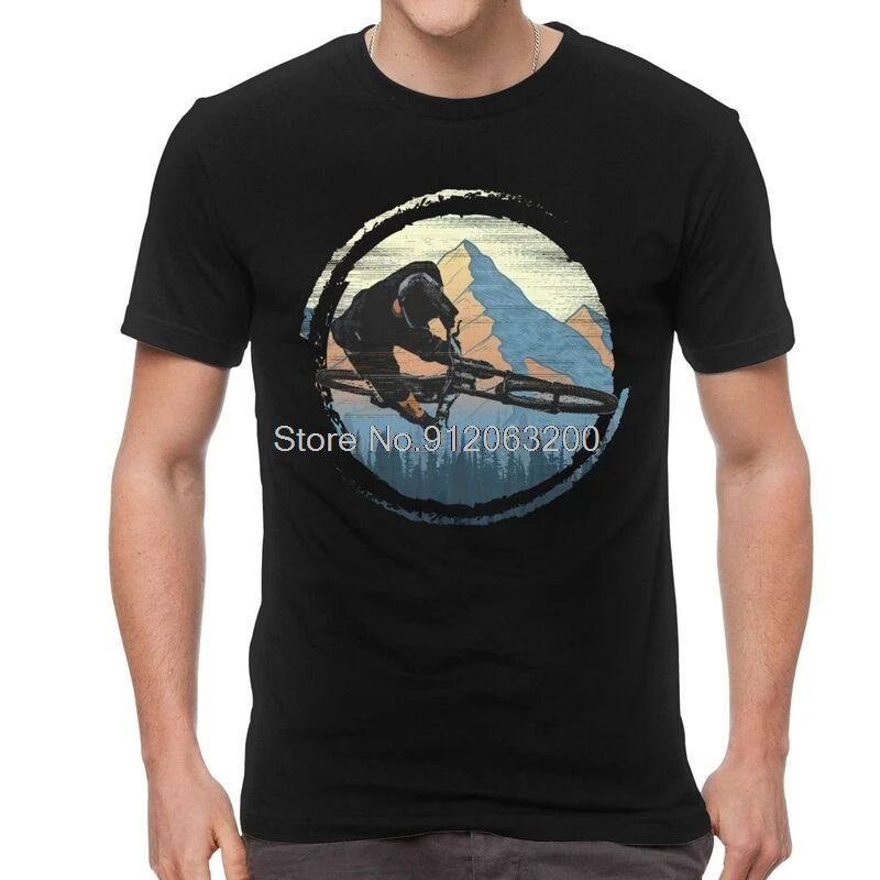 

MTB Cool T-Shirts Men Streetwear T Shirt Short Sleeve Mountain Bike Vintage Biking Cyclist Trick Tshirt Cotton Tee Top Clothes