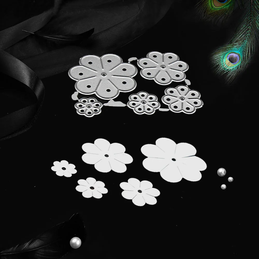 5 шт. трафареты для резки металла в виде цветка скрапбукинга DIY декоративные