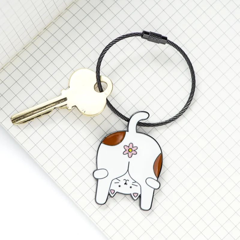 Животное цепочка для ключей женский ins прекрасный чистый красный простые