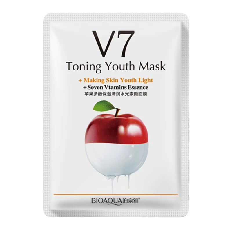 apple Листовая маска, экстракт улитки, маска для лица, уход за кожей, маска для лица, Отбеливающая увлажняющая маска, анти возраст, уход за кожей - Цвет: apple