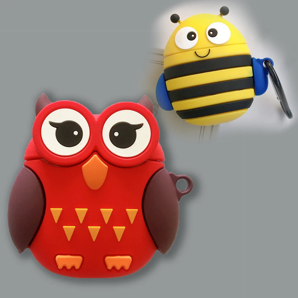 

For AirPods pro Case 3D Cute Cartoon owl bee Cover for Apple Airpods 2 1 cases Bluetooth Wireless Earphone Charging Box fundas