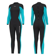 Hevto traje de baño de neopreno para mujer, traje de Buceo completo de manga larga, para Surf, pesca buceo, equipo submarino, 3mm (2)