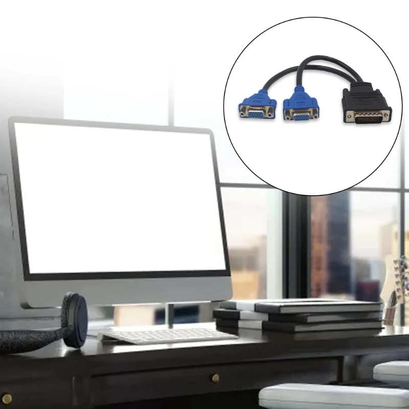 Адаптер-Разветвитель USB Type-Pin на 2 VGA для снижения потери передачи данных |